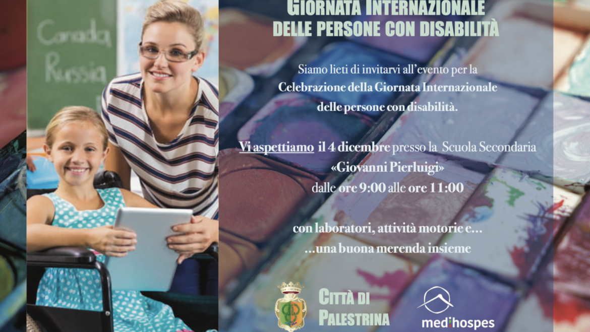 Giornata internazionale delle persone con disabilità, a Palestrina la festa con le scuole firmata Medihospes